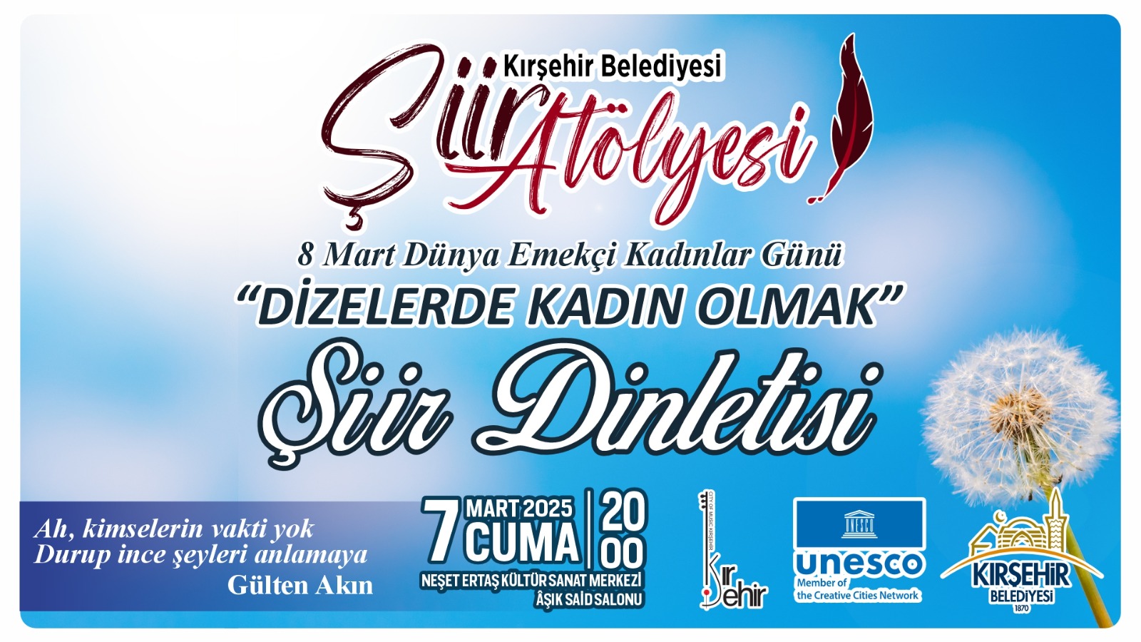 ŞİİR DİNLETİSİ "DİZELERDE KADIN OLMAK"