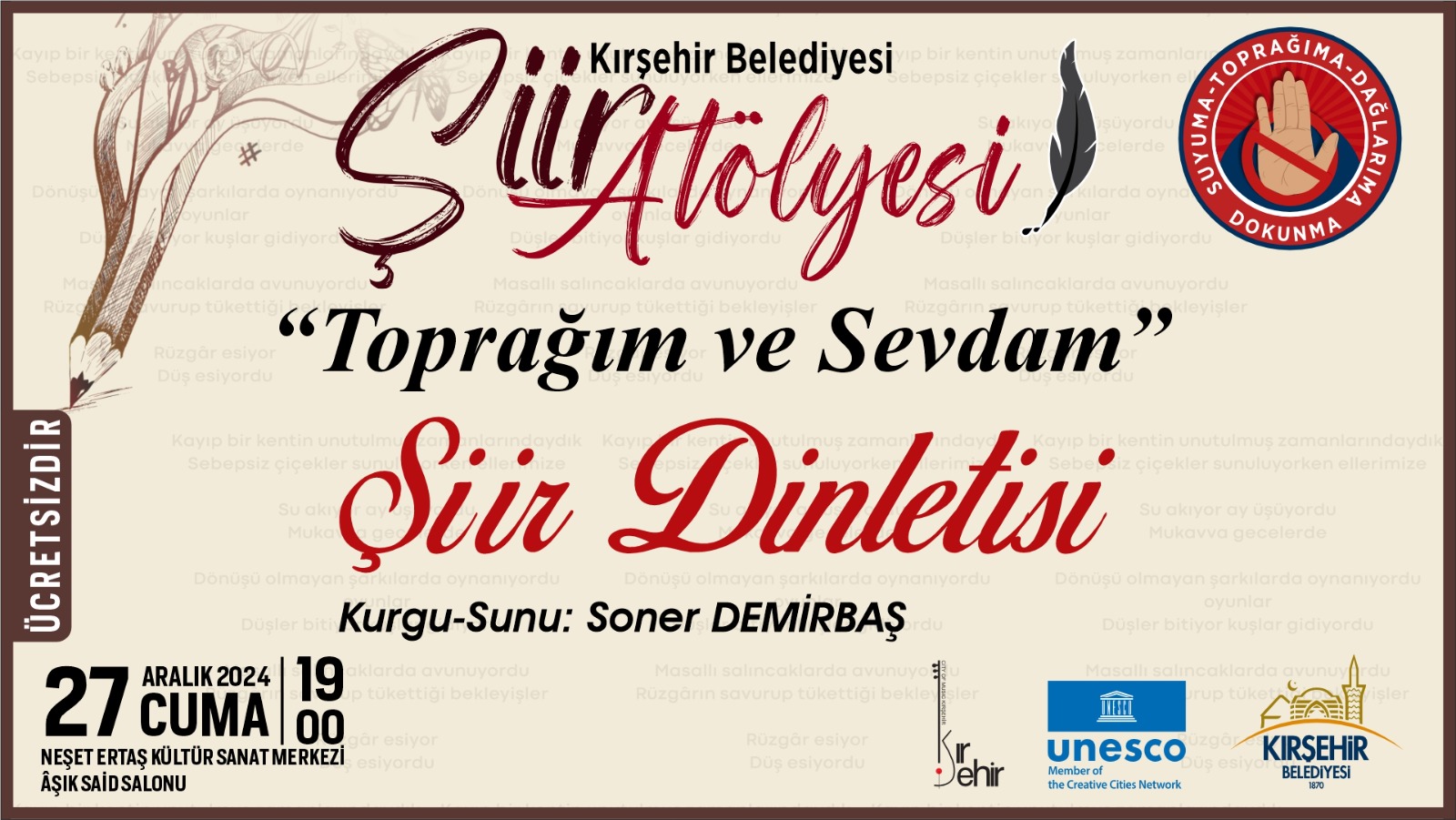 "TOPRAĞIM VE SEVDAM" ŞİİR DİNLETİSİ